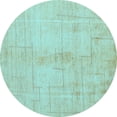 thumbnail image 1 of Ahgly Company Indoor Round Oriental Light Blue Modern Area Rugs, 6' Round, 1 of 4