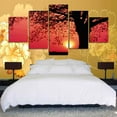 thumbnail image 5 of Modular Frame 5pcs Red Sky Sunset Sunset tree Tree Shadow Nature Landscape Canvas Printed Oil Painting Picture Poster, 5 of 5