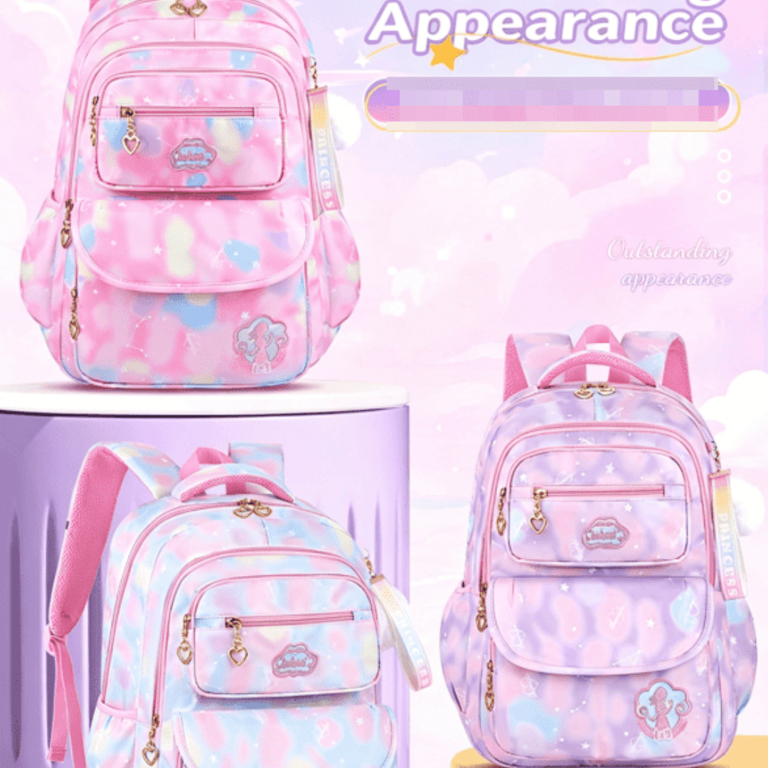 Children's Backpack, Spinal Protection Weight Loss Cartoon Backpack, Lightweight Waterproof Girls' Elementary School Backpack