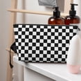 thumbnail image 7 of Checkerboard Black And White Purse Organizer Handbags Totes Leather Zipper Printing Bag For Women Travel Toiletry Bag, 7 of 7