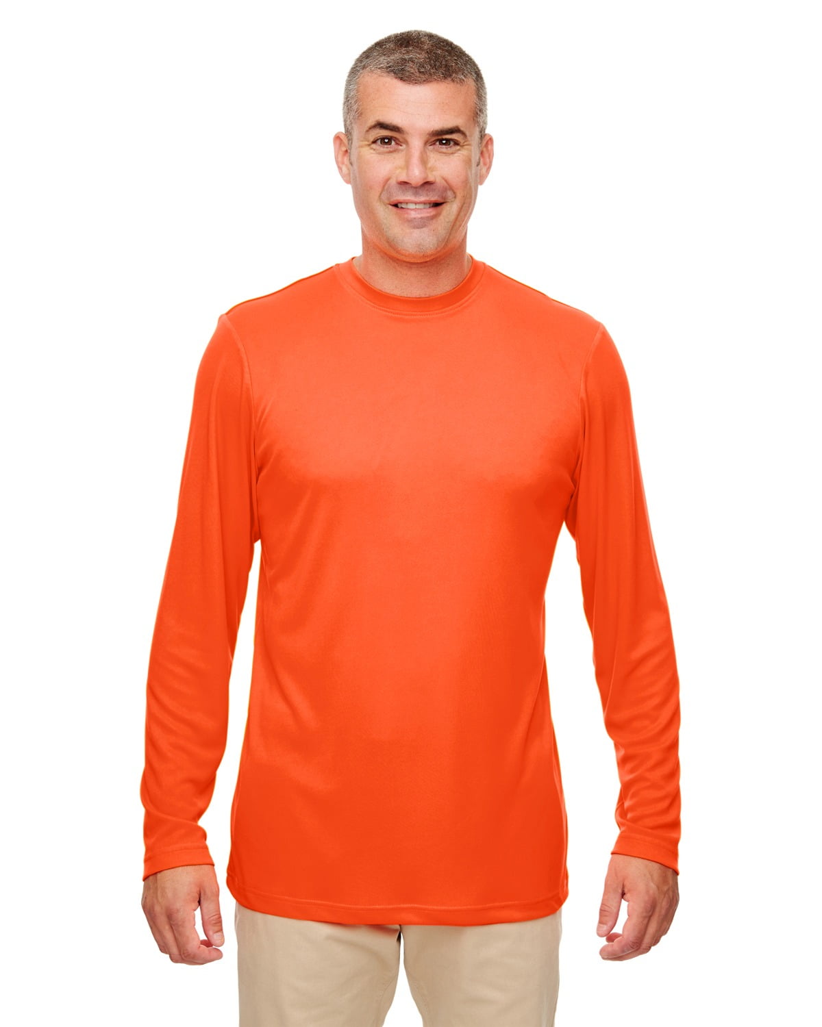8622 Men's Cool Dry Performance Long-Sleeve T-Shirt - Bright Orange ...