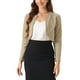 thumbnail image 1 of INSPIRAR CHIC Cárdigan Corto de Mujer de Manga Larga con Cuello Redondo Ligero de Punto L Khaki, 1 of 6