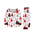 thumbnail image 4 of Family Christmas Pajamas Matching Sets Festive Sleepwear Classic Print Long Sleeve Tops Pants Soft PJs for Cozy Holiday Nights, 4 of 6