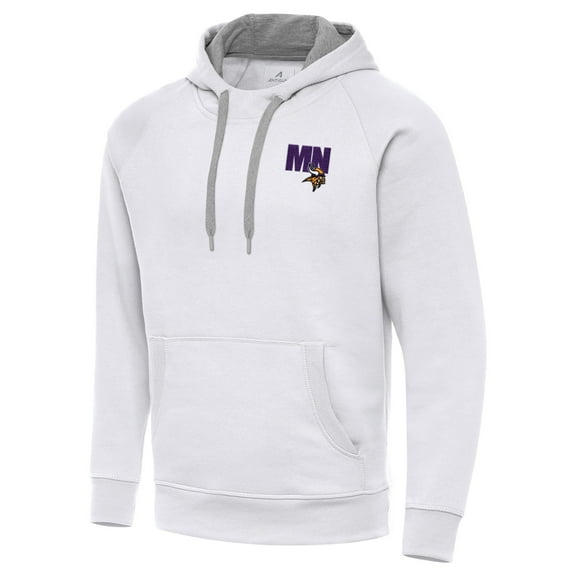 Men's Antigua  White Minnesota Vikings Victory Pullover Hoodie