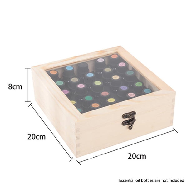 Bewildely Caja de almacenamiento de con 30 ranuras para aceites esenciales, organizador de botellas de aceite esencial de 15ml, caja de Almacenamiento y organización del hogar Bewildely HA023569-00