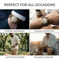 thumbnail image 4 of Carribean Joe Men's Analog Watch, Gold-Tone Round Case,Quartz Movement, Decorative Subdial Design, Brown Vegan Leather Strap Wrist Watch for men, 4 of 6