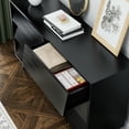 thumbnail image 3 of GVN Bedroom Dresser, Chest of Drawers with Wood Legs,6 Drawers Handleless Dresser for Bedroom, Home,Living Room,Black, 3 of 15