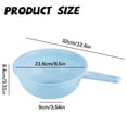 thumbnail image 3 of 12.6 Inch Plastic Strainer Colander with Long Handle, Round Kitchen Strainer Basket, Hollow Drain Basket, Washing Vegetables Rice Washing Sieve, Round Perforated Drainage Basket,Blue, 3 of 4