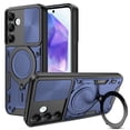 thumbnail image 4 of Venoro Case with Screen Protector for Samsung Galaxy A55 5G Phone Cover with Car Magnetic Mount Stand and Slide Camera Lens Cover, Blue, 4 of 15