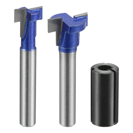 

Uxcell 7/16 5/8 Dia 6mm Shank Keyhole T-Slot Router Bit Set with 1/2 to 6mm Router Collet Adapter