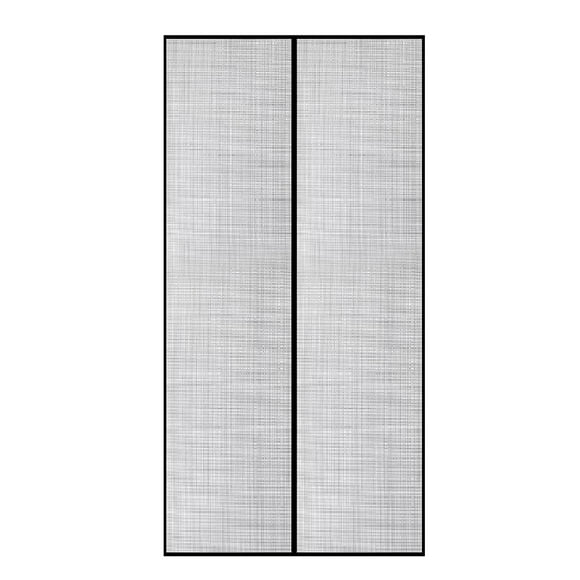 Graflsoa Self-Adhesive Magnetic Mosquito Net Door Screen, Removable No-Drill Mesh Curtain, 210x100cm, Black, 24 Magnets, 2 Magic Straps, 20 Pushpins