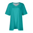 thumbnail image 5 of ADSSDQ Summer Plus Size Tops Short Sleeve Shirts Workout Tops For Women V-Neck Blouses 2024 Y2K Plain Tshirts Teen Girl Clothes Athletic Womens Fall Fashion Green L, 5 of 7