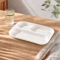 thumbnail image 5 of Divided Plastic Dinner Plates, 3-Compartment Heavy Duty Serving Trays, Meal Prep Food Containers for Fitness Diet Control Microwave Safe Family Dining, Portion Control Dish and Adult Child Dinnerware, 5 of 6