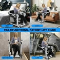 thumbnail image 7 of Patient Transfer Chair, Hoyer Lift for Home, Bathroom Wheelchair with 180° Split Seat and Potty, Portable Elderly Lift Bedside Commode Chair, 7 of 7