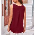thumbnail image 2 of Blusa plisada con cuello redondo, holgada, ajustada, de Color puro, con cuello redondo, plisada, para mujer, chica, citas, 2 of 6