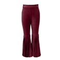 thumbnail image 4 of Karymi Pants for Women Western Style Fringe Bell Bottom Trousers, Solid High Waist Flare Long Pants, Slim Fit Stretch Retro Cowboy Pants , Belt Not Included Sweatpants Women, 4 of 6