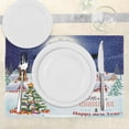 thumbnail image 2 of Ambesonne Christmas Place Mats Set of 4, Winter Sky Moon Star, Standard Size, Navy White, 2 of 5