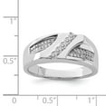 thumbnail image 4 of Sterling Silver Rhodium Plated Diamond Men's Ring QR5021, 4 of 5