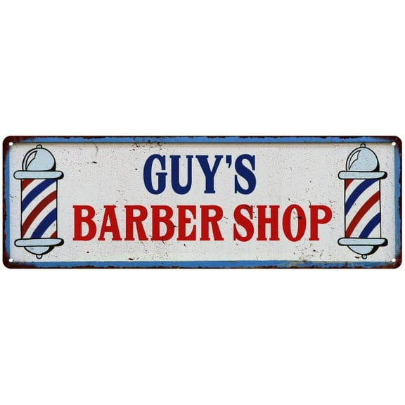GUY'S Barber Shop Hair Salon Gift Metal Sign Retro 6x18 206180031205
