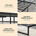 thumbnail image 4 of 6-pulgada low-profile tamaño completo-size metal platform marco de cama sturdy steel slats support mattress foundation no box spring required easy to assemble negra, 4 of 5