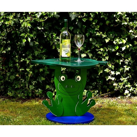 - LAMINATED POSTER Hand Labor Side Table Frog Wood Wine Hand Painted Poster Print 24 x 36