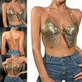 thumbnail image 2 of Backless Bras Flower Rhinestones Heart Shape Buckled Camisole Women Party Nightclub Body Jewelry Crop Top, 2 of 8