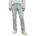 thumbnail image 2 of Musuos Men's Regular Fit Stacked Jeans Patch Distressed Destroyed Straight Denim Pants Streetwear Clothes, 2 of 10