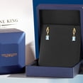 thumbnail image 5 of Gem Stone King 10K Yellow Gold Sky Blue Aquamarine Stud Dangle Earrings for Women | 1.00 Cttw | Gemstone March Birthstone | Emerald Cut 6X4MM, 5 of 6
