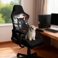 thumbnail image 2 of TSOVTHRID Black Owl Moon Print Gaming Chair Slipcover Set of 4, Stretchable Computer Chair Protection with Armrest Cushion Anti-Dust Gaming Chair Slipcover with Elastic Bottom, 2 of 7
