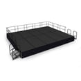 thumbnail image 2 of National Public Seating SG482412C-10-SS10 16 x 24 ft. Black Carpet Stage with Black Shirred Pleat Skirting, 24 in. Height, 2 of 4