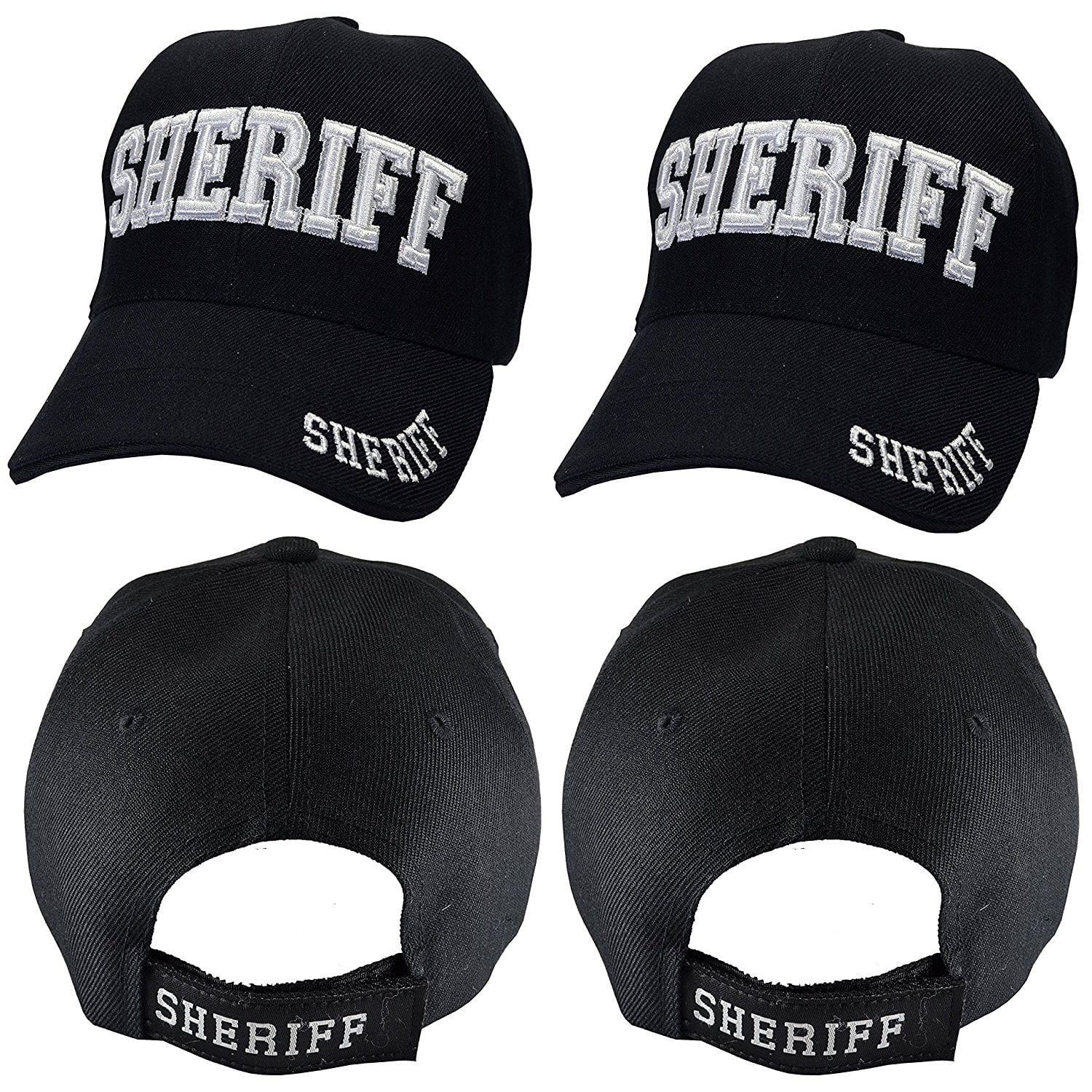 Sheriff Hat Adjustable Baseball Cap 2 Pack