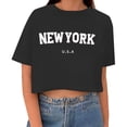 thumbnail image 2 of Tshirts Shirts for Women Crop Top Short Sleeve Printed Summer Womens Summer Tops Black L, 2 of 5