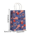 thumbnail image 2 of Paper Gift Bags, 4Th of July Gift Bags, Paper Gift Bags with Handles, Patriotic Party Supplies, 8X6X3 Inch Disposable Small Kraft Bags with American Flag, Fireworks, Red White, 2 of 5