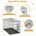 thumbnail image 3 of Dog Crate 36 Inch Medium Double Door Dog Cage with Plastic Leak-Proof Pan Tray Folding Metal Wire Pet Kennel for Indoor Outdoor Travel, 3 of 8