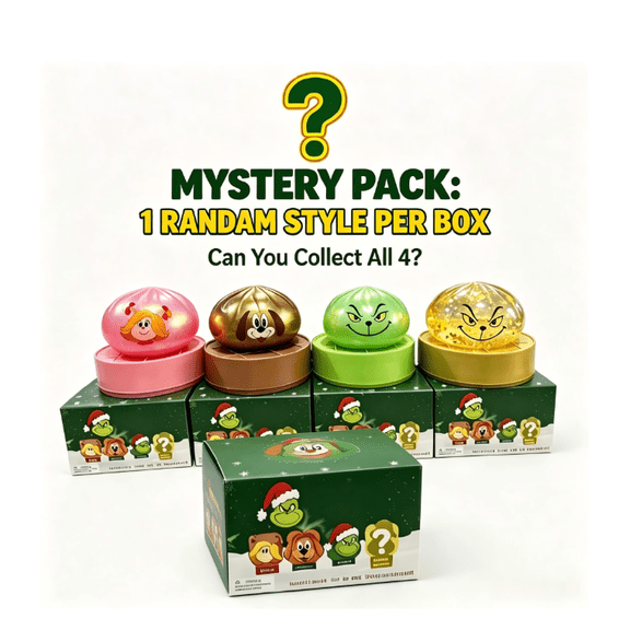 New Christmas Monster Glitter Dumpling Squishy, Cute Baozi Squeeze Ball, Soft Sensory Stress Relief Fidget Toy for Holiday Party Favors, Christmas Stocking Stuffers Gift for Kids Adults(Randomly )
