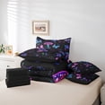 thumbnail image 4 of Purple Mushroom Bed In A Bag 7 Pcs King Size for Girls Kids Purple Gradient Bedding Set Boho Exotic Style Comforter Set With Sheets Geometry Stripes Bed Set Rustic Farm Floral Sheet Set for Boys Teen, 4 of 5
