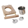 thumbnail image 2 of Comedero para pájaros, cuencos de alimentación colgantes, soporte de percha de madera, suministros de alimentación y riego para conures, loros, cacatú Yuyangstore Comedero para pájaros, 2 of 7