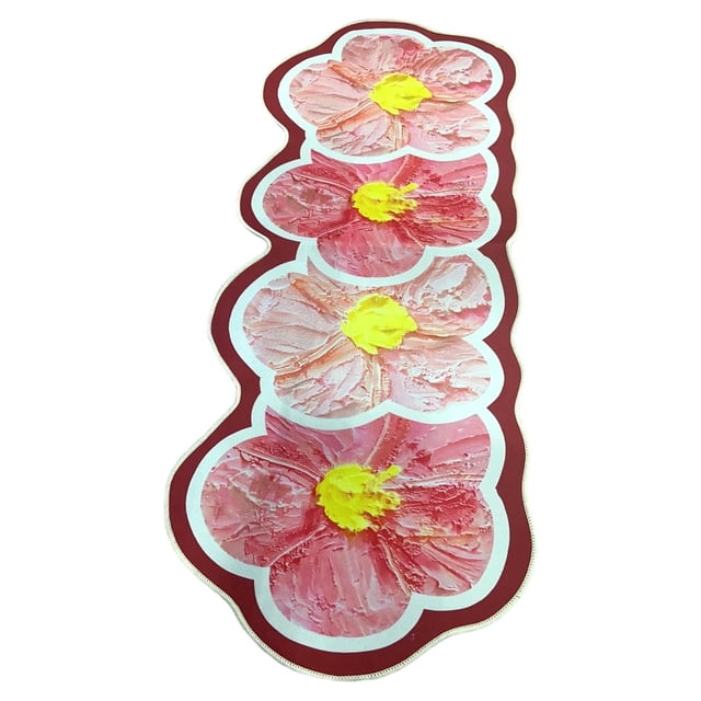 Floral Area Rug Non-Slip, Washable Soft Bedside Throw Rug with Non-Slip Backing, Lightweight Indoor Accent Carpet for Bedroom, Living Room, and Home Office
