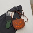 thumbnail image 3 of Yucurem Halloween Pumpkin Purse for Women, PU Leather Crossbody Handbag for Christmas Halloween Thanksgiving Holiday Party Gift (Red), 3 of 9