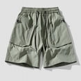 thumbnail image 2 of EOYWHK Running Shorts Men with Pockets Relaxed Fit Multi Pocket Mens Quick Dry Shorts Soft Lightweight Breathable for Basketball Gym Fitness Green, Size XXL, 2 of 5