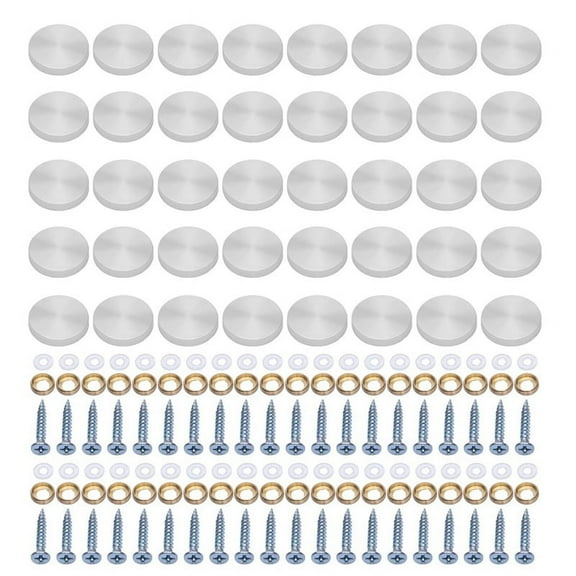 40 Pack Glass Screws Stainless Steel Screw Covers Caps Decorative Fasteners Furniture Fastening for Home Decors Silver
