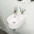 thumbnail image 3 of 13X10.44 Inch White Ceramic Rectangle Wall Mount Bathroom Sink with Single Faucet Hole,White Ceramic Bath Faucets Bathroom Vanities, 3 of 9