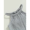 thumbnail image 6 of Toddler Baby Girl Short Jumpsuit Kid Girls Sleeveless Sling Ribbed Solid Rompers Shorts Shorts Casual One Piece Cloths 6M-4Y, 6 of 9