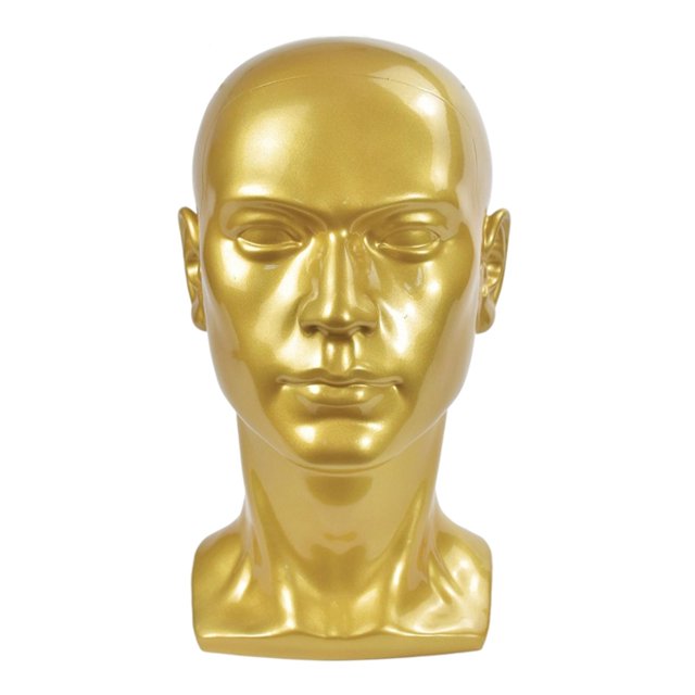 Cabeza Modelo de cabeza masculina, circunferencia de la cabeza de 23 pulgadas Altura 33 cm Uso múltiple Dorado Yuyangstore Cabeza de maniquí masculino
