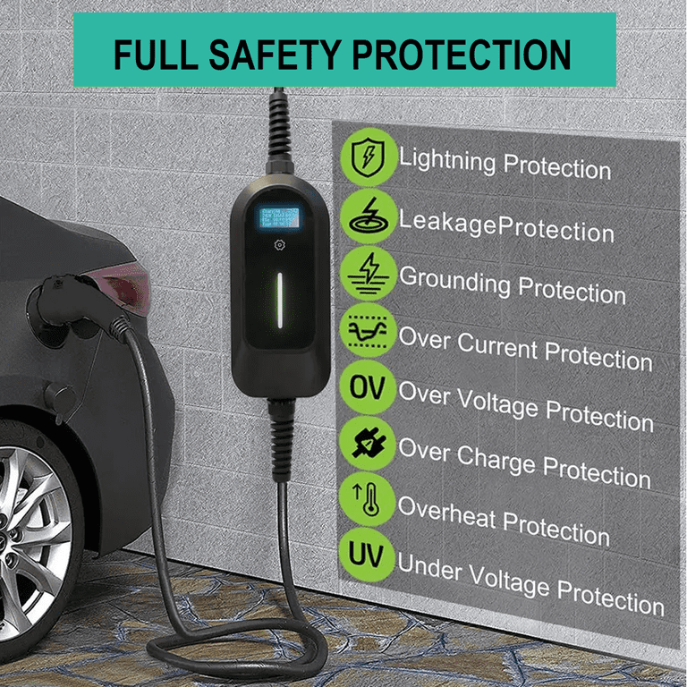 Ev Charger Level 2 AWESAFE Level 2 EV Charger - 32Amp 7.6KW Fast Charger With J1772 Plug (NEMA 14-50, Weatherproof, Smart Scheduling) Tesla Home Charger Ev Charger Level 2 AWESAFE Level 2 EV Charger - 32Amp 7.6KW Fast Charger With J1772 Plug (NEMA 14-50, Weatherproof, Smart Scheduling) Tesla Home Charger