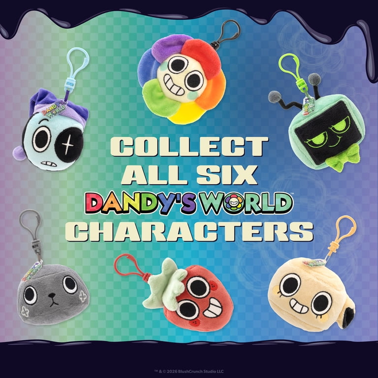 Dandy's World Single Mystery Plush Bag Clip Keychains, 3 inch