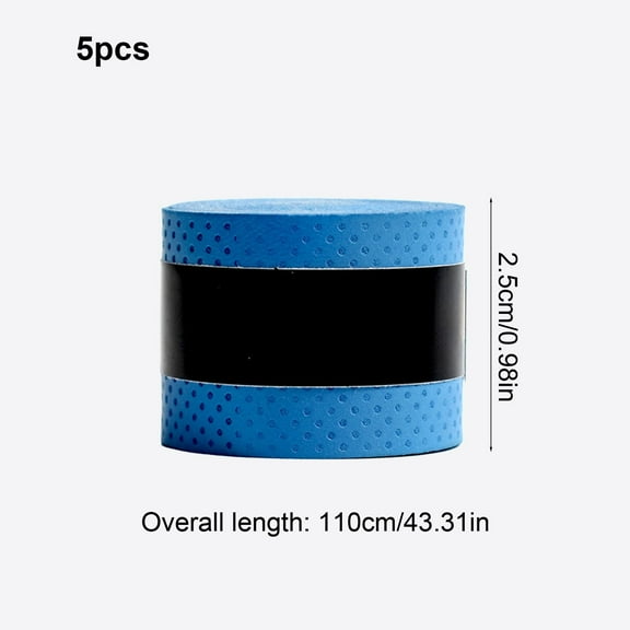 Linnome Pack of 1 5 Rolls Tennis Racket Grip Tape - Precut and Dry Feel Tennis Grip - Tennis Overgrip Grip Tape Tennis Racket - Wrap Your Racquet for High Performance