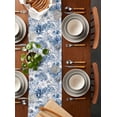 thumbnail image 2 of Ldtrchee Coastal Ocean Coral Table Runner 90 Inches, Blue Shell Conch Starfish Sea Grass Bed Runner Dresser Scarves Tabletop for Indoor Outdoor Parties/Ceremony/Banquet, 13" x 90", 2 of 8