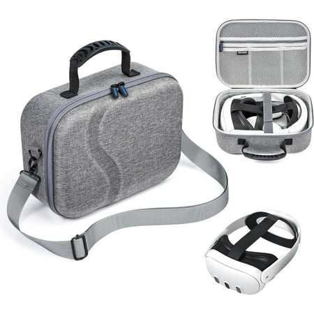 GAEKOL Carrying Case for Meta Quest 3 Travel Storage Case for Oculus Quest 3 with Elite Strap Controllers and Other Accessories Hard Case and Soft Lining for Travel and Storage