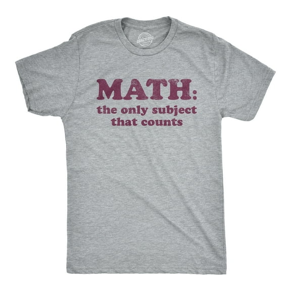 Mens Math The Only Subject That Counts T Shirt Funny School Teacher Pun Novelty Tee Graphic Tees